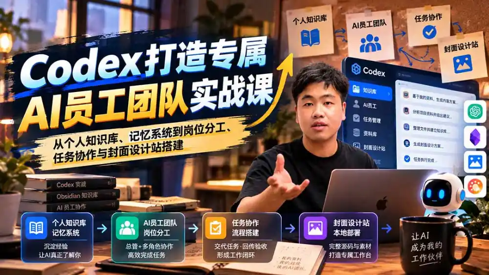 【无水印】Codex打造专属AI员工团队实战课：从个人知识库、记忆系统到岗位分工、任务协作与封面设计站搭建-聚创源