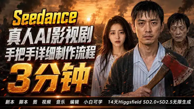 3分钟真人AI影视剧怎么做？SD 2.0手把手完整制作流程｜Higgsfield 14天SD 2.0/2.5无限生成-聚创源