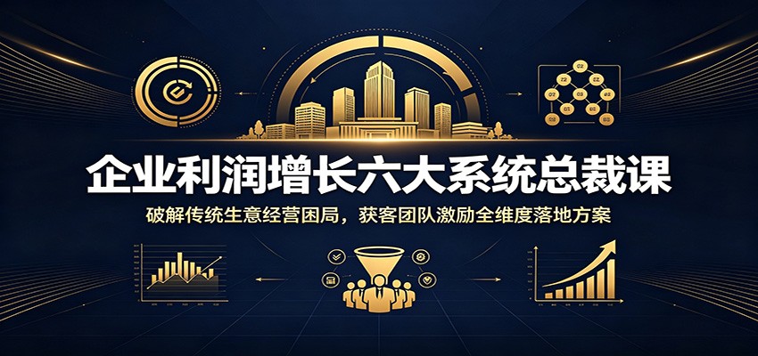 企业利润增长六大系统总裁课：破解传统生意经营困局，获客团队激励全维度落地方案-聚创源