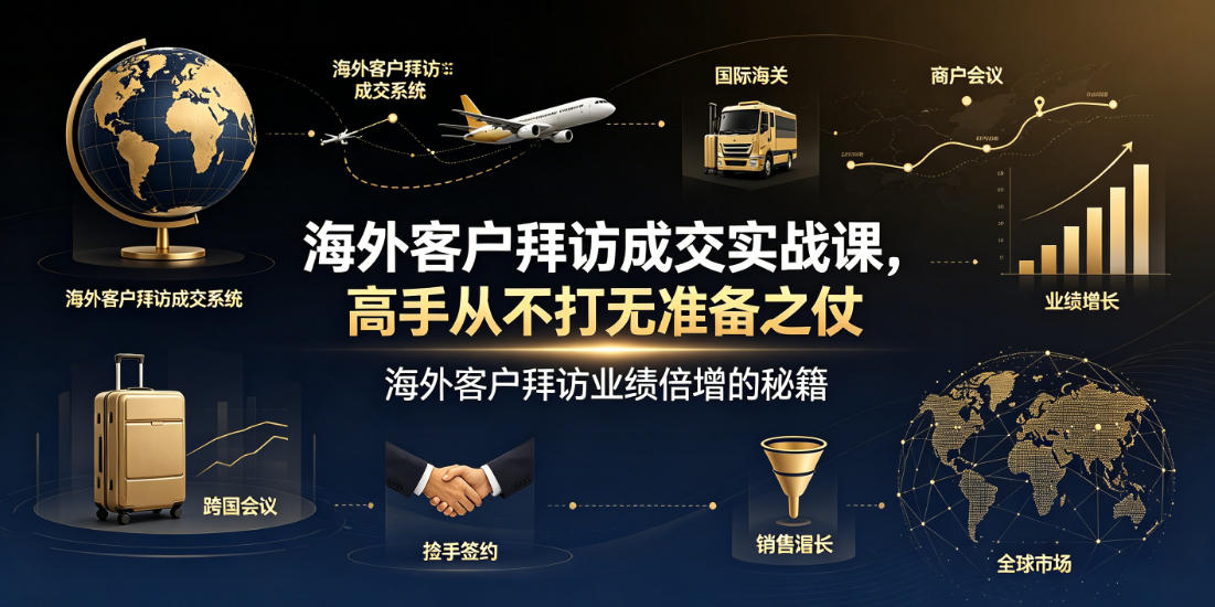 海外客户拜访成交实战课,高手从不打无准备之仗,海外客户拜访业绩倍增的秘籍-聚创源