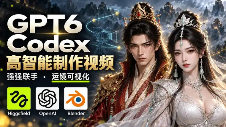 GPT-6 Astra×Codex高智能制作视频！联手Higgsfield，运镜可视化实战-聚创源