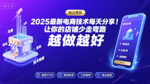 2025-2026最新电商技术每天分享，让你的店铺少走弯路，越做越好(更新26年07月)-聚创源