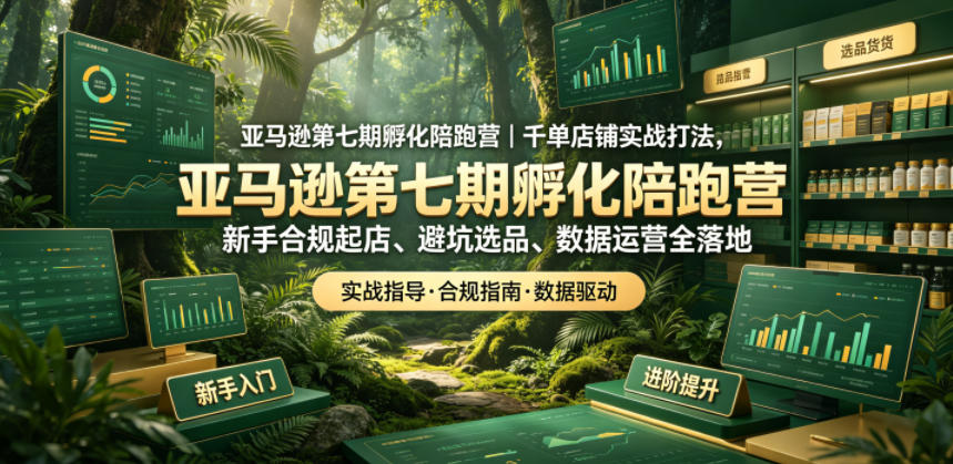 亚马逊孵化陪跑营｜千单店铺实战打法，新手合规起店、避坑选品、数据运营全落地(更新0708)-聚创源