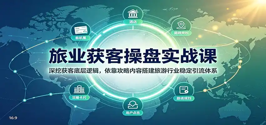 旅业获客操盘实战课：深挖获客底层逻辑，依靠攻略内容搭建旅游行业稳定引流体系-聚创源