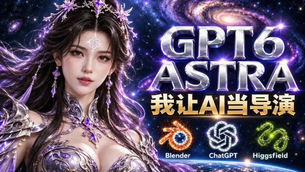 让GPT-6 Astra当导演！Higgsfield和Blender实战打造30秒玄幻精准运镜短片！-聚创源