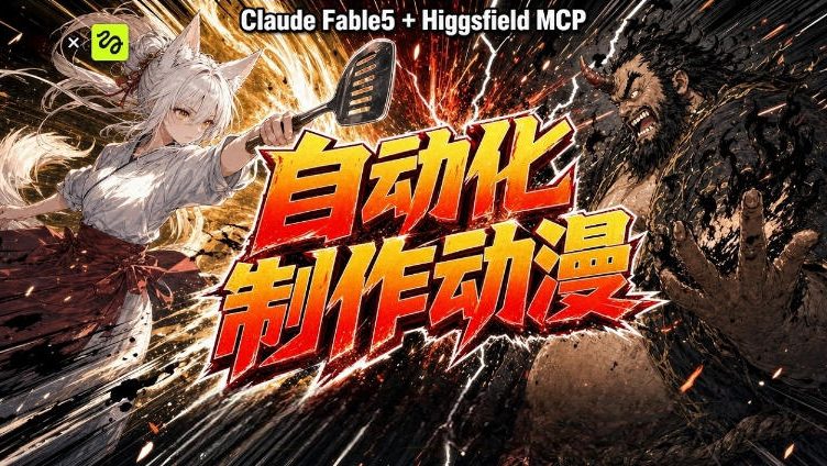 AI自动化动漫制作!Claude Fable 5接入Higgsfield MCP,直接生成完整创意内容-聚创源