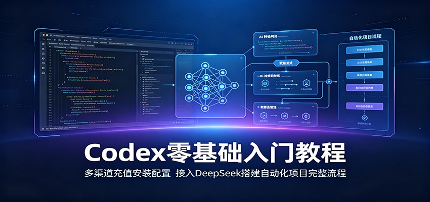 Codex零基础入门教程：多渠道充值安装配置，接入DeepSeek搭建自动化项目完整流程-聚创源