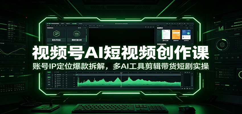 视频号AI短视频创作课：账号IP定位爆款拆解，多AI工具剪辑带货短剧实操-聚创源