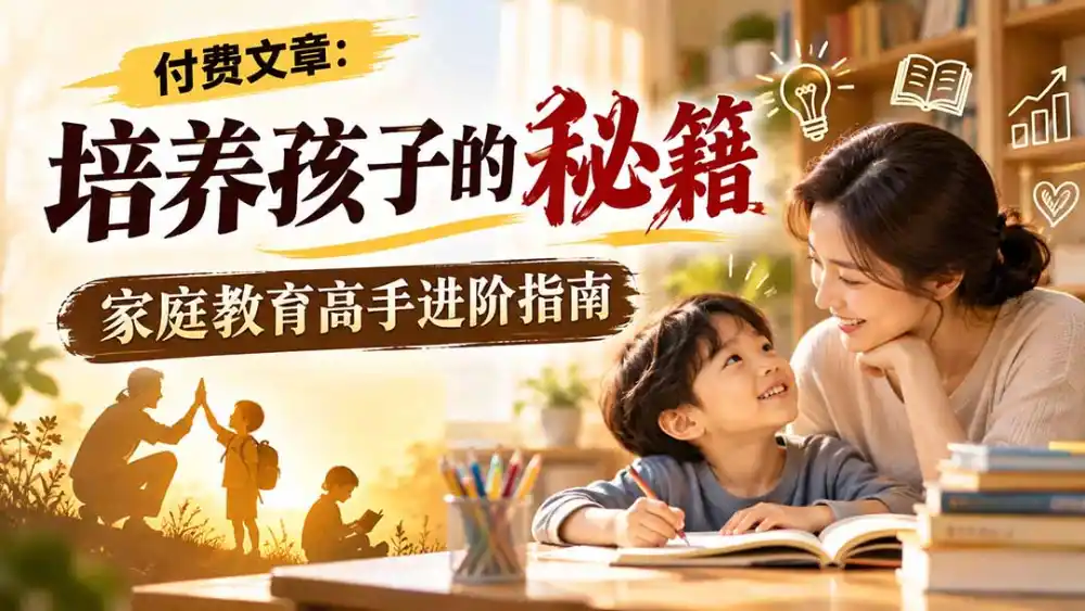 付费文章：培养孩子的秘籍，家庭教育高手进阶指南-聚创源