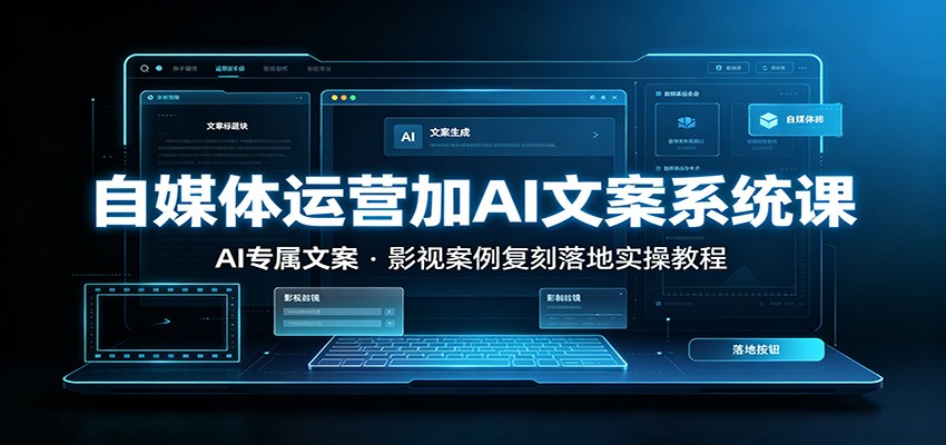 自媒体运营加AI文案系统课：：AI专属文案，影视案例复刻落地实操教程-聚创源