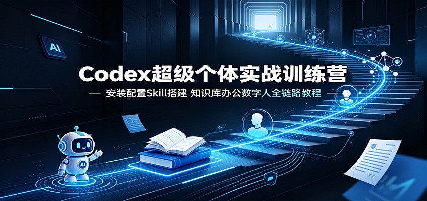 Codex超级个体实战训练营:安装配置Skill搭建,知识库办公数字人全链路教程-聚创源