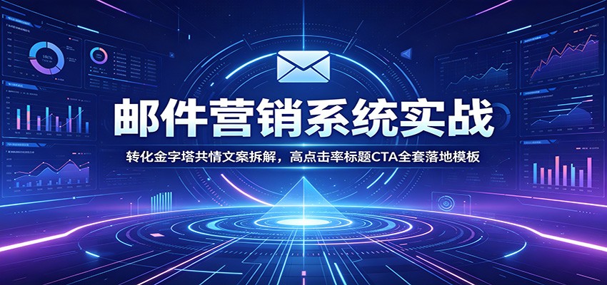 邮件营销系统实战：转化金字塔共情文案拆解，高点击率标题CTA全套落地模板-聚创源