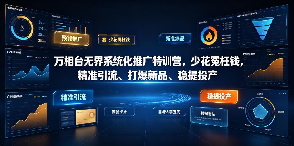 万相台无界系统化推广特训营VI0.0，少花冤枉钱，精准引流、打爆新品、稳提投产(全程录音+字幕)-聚创源
