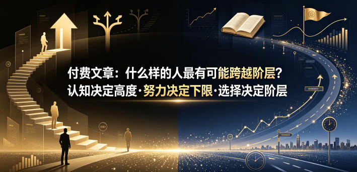 付费文章：什么样的人最有可能跨越阶层？认知决定高度·努力决定下限·选择决定阶层-聚创源