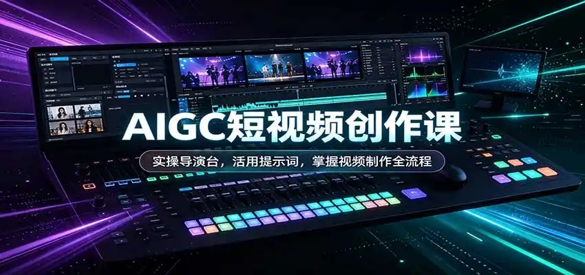 AIGC短视频创作课：实操导演台，活用提示词，掌握视频制作全流程-聚创源