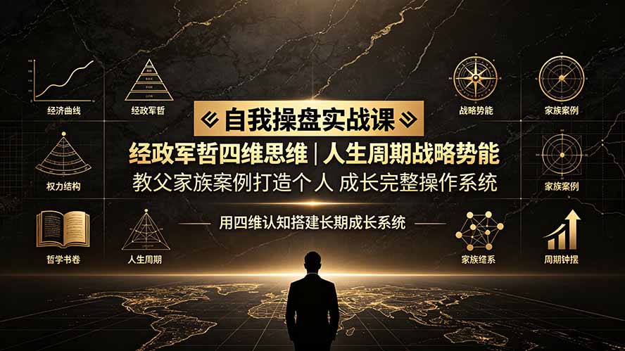 自我操盘实战课:经政军哲四维思维|人生周期战略势能|教父家族案例打造个人成长完整操作系统-聚创源