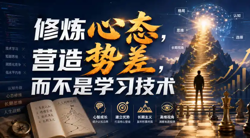 付费文章：修炼心态，营造势差，而不是学习技术-聚创源