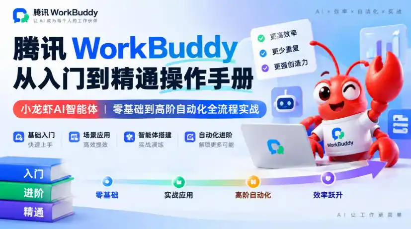 腾讯WorkBuddy从入门到精通操作手册｜小龙虾AI智能体，零基础到高阶自动化全流程实战【文档】-聚创源