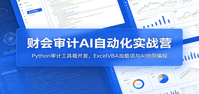 财会审计AI自动化实战营：Python审计工具箱开发，ExcelVBA加载项与AI协同编程-聚创源