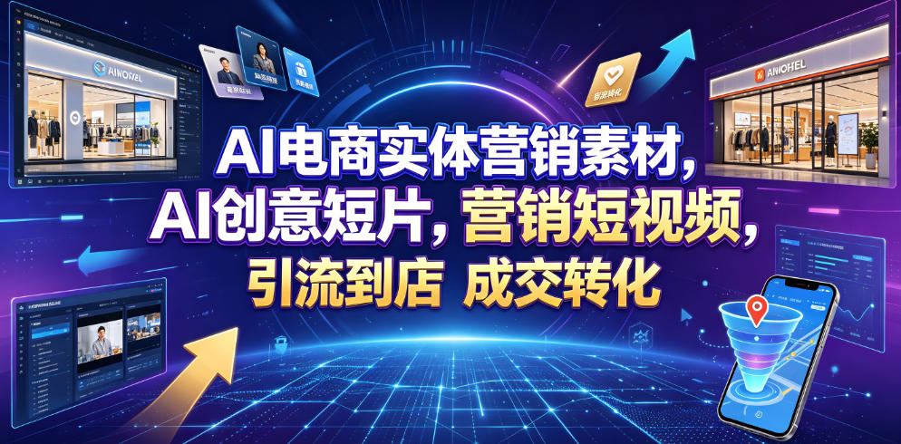 AI电商实体营销素材，AI创意短片，高效打造营销短视频，轻松引流到店，稳定提升门店客流与成交转化-聚创源