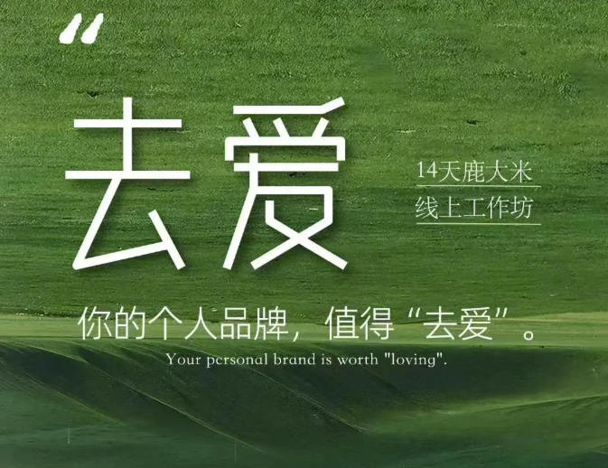 去爱14天鹿大米线上工作坊，你的个人品牌，值得“去爱”-聚创源