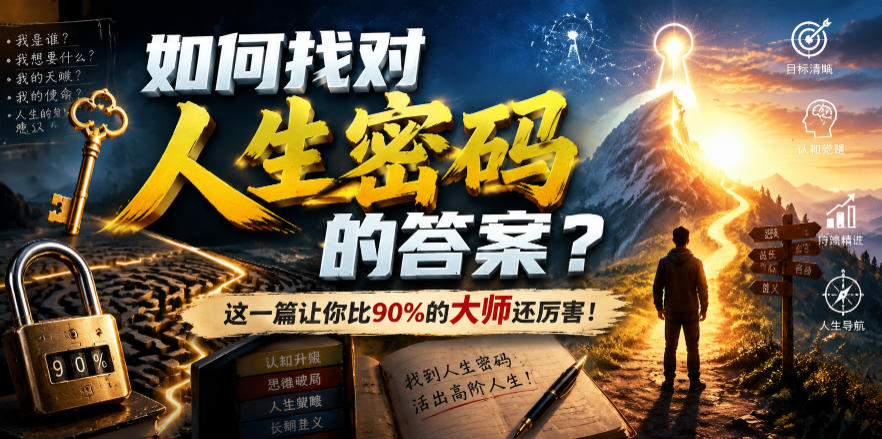 付费文章：如何找对人生密码的答案？这一篇让你比90%的大师还厉害！-聚创源